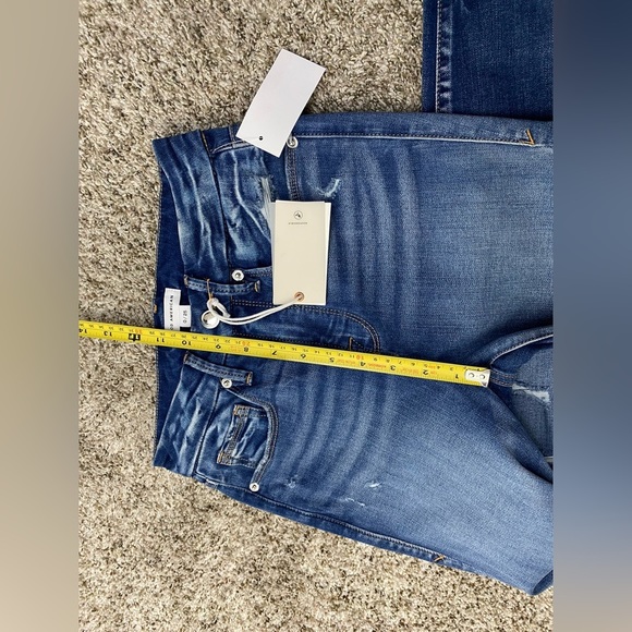 Good American Denim Jeans Good Leg Crop Distressed Skinny Jeans Blue Size 25 NWT - Picture 7 of 16